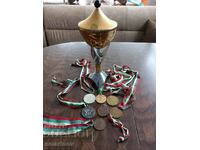 Old cup and medals