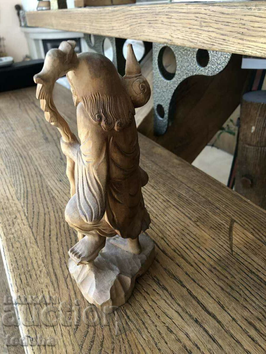 Delivery of OLD JAPANESE WOODEN FIGURE- SAGE Delivery of OLD JAPANESE WOODEN FIGURE- SAGE