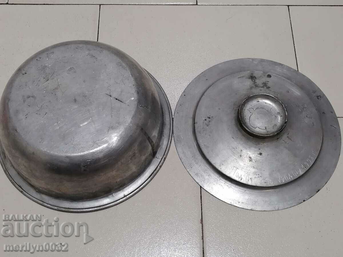 Δημοπρασία Χάλκινη κατσαρόλα με καπάκι χάλκινο σκεύος χύτρα λέβητας μπασάν