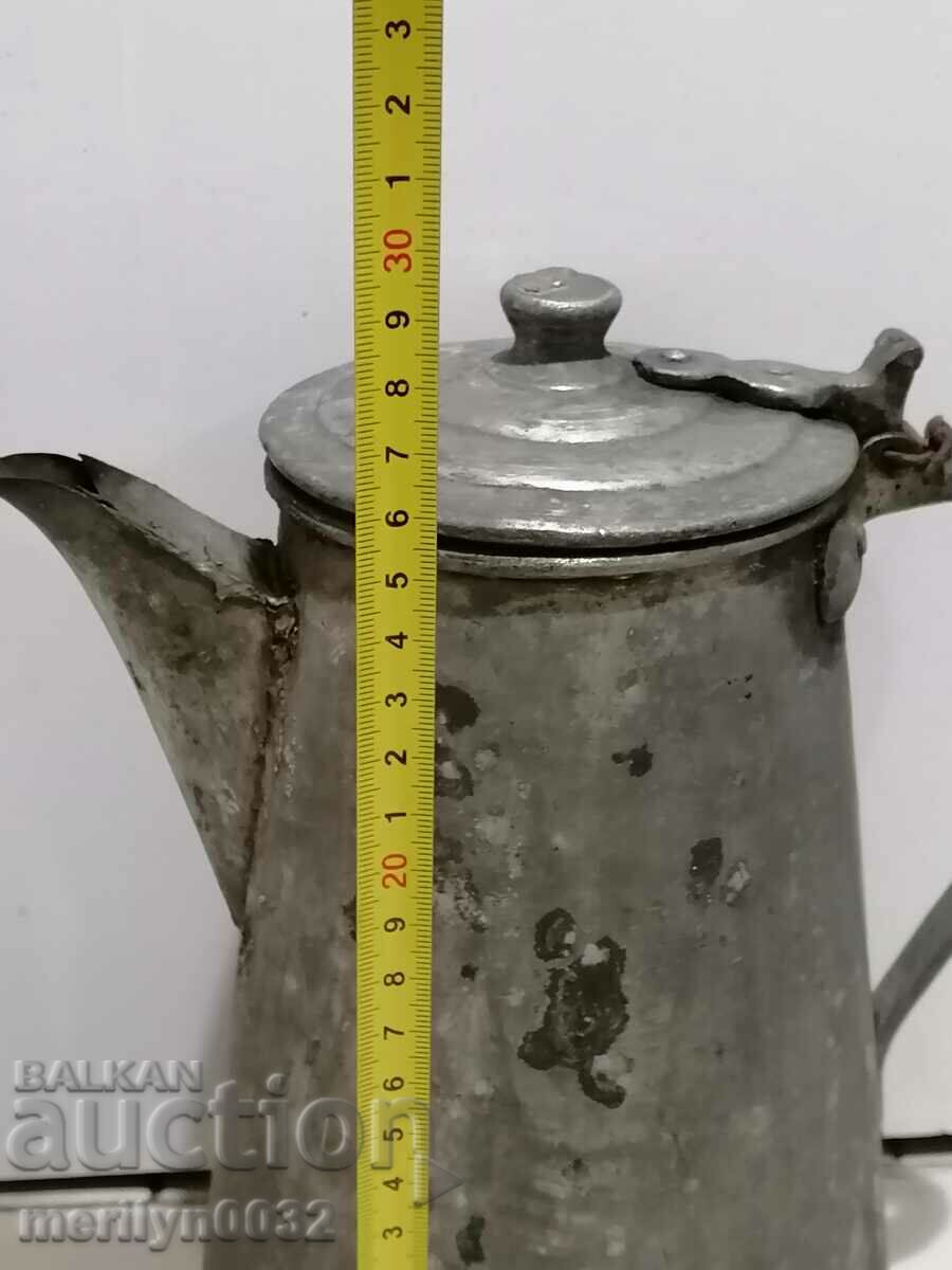 Auction Revival tinned jug fluted copper copper pot teapot Auction Revival tinned jug fluted copper copper pot teapot