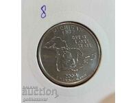 Сащ-Америка 25 цента 2004г Юбилейни UNC