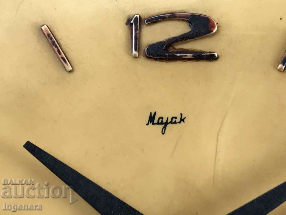 Auction WALL CLOCK MECHANICAL "MAJAK" "MAJAK" WORKS Auction WALL CLOCK MECHANICAL "MAJAK" "MAJAK" WORKS