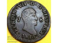 8 maravedis 1815 Spania Ferdinand VII (1808-1833) 9,50g 29mm