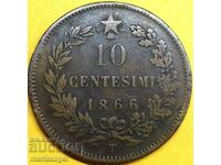 10 centesimi 1866 T - Τορίνο Ιταλία 30 χλστ