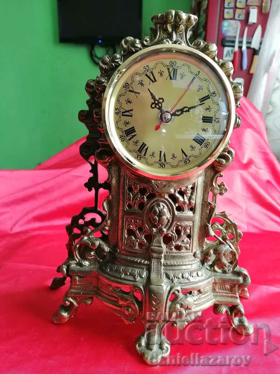 Old Table Bronze Baroque Mantel Clock