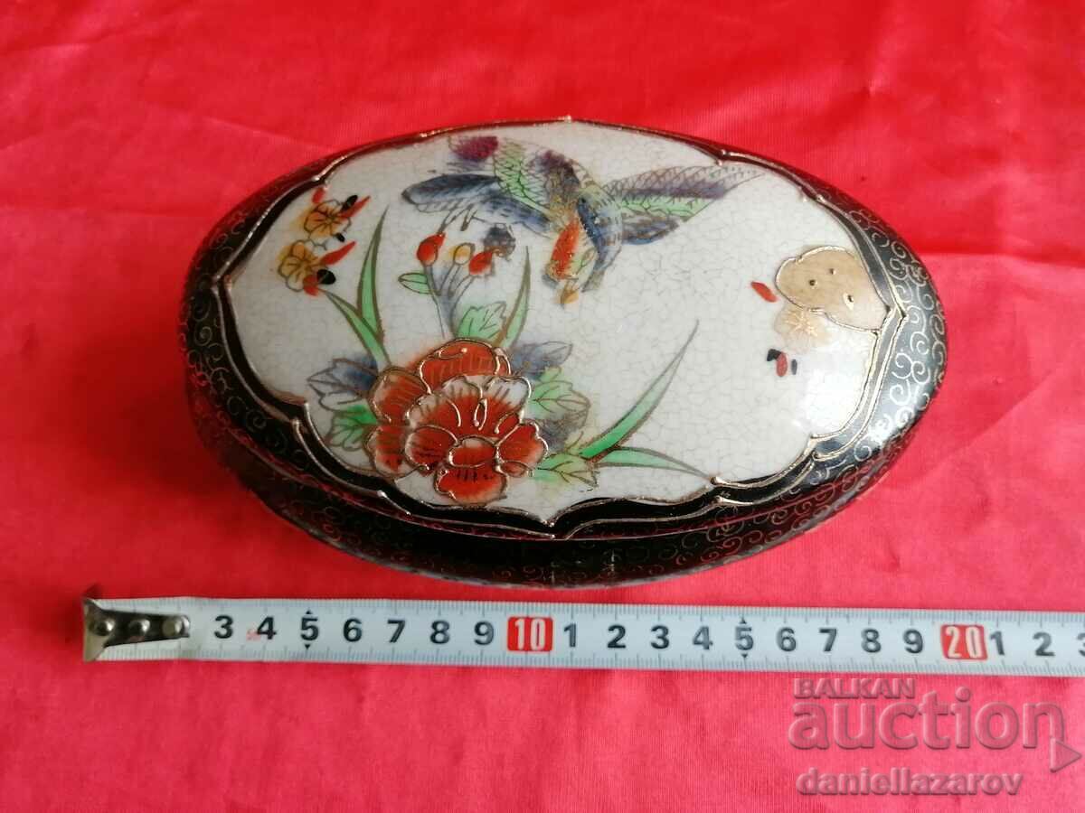 Roql SATSUMA Old Japanese Porcelain Jewelry Box - 6