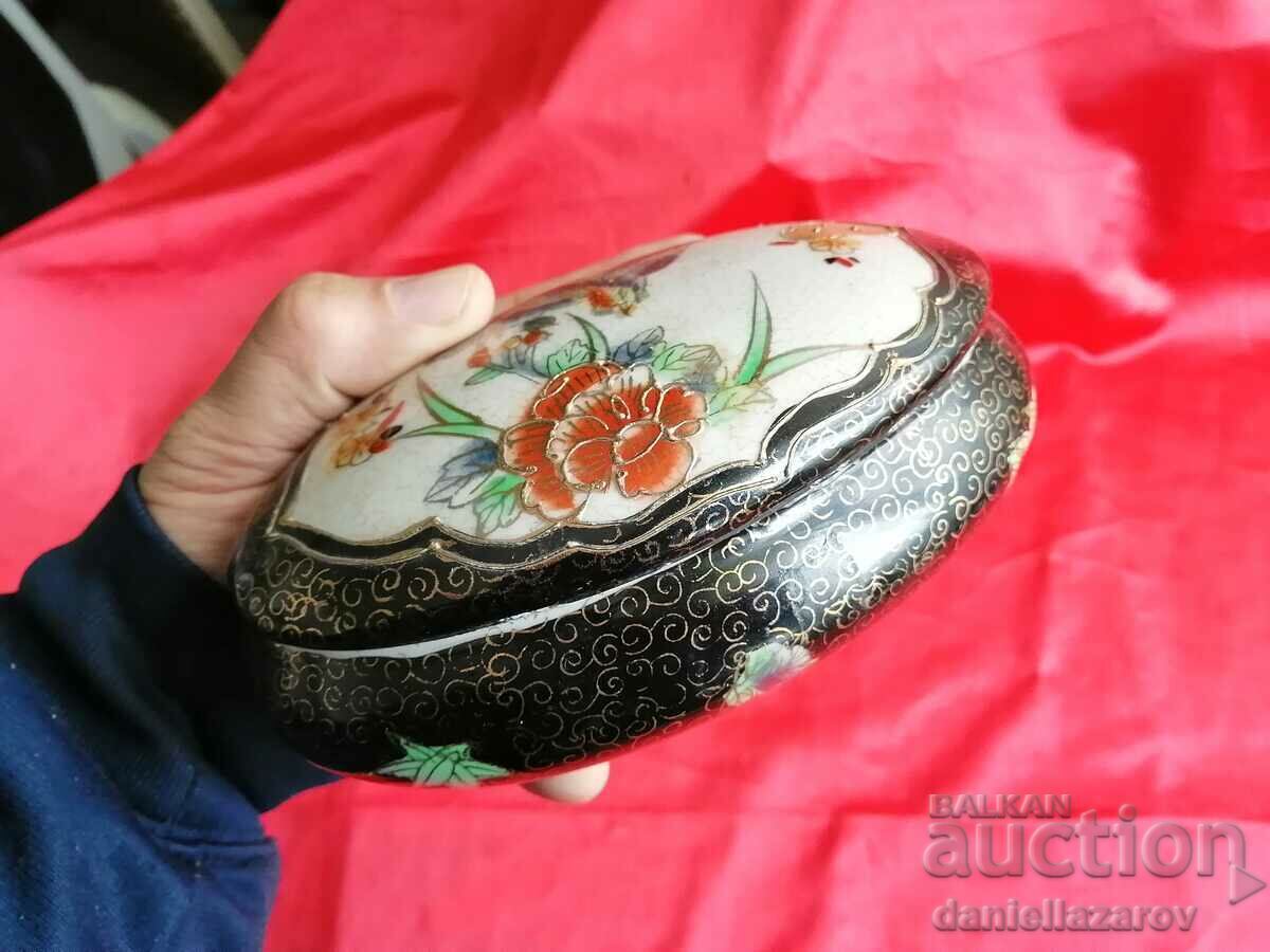 Roql SATSUMA Old Japanese Porcelain Jewelry Box - 7