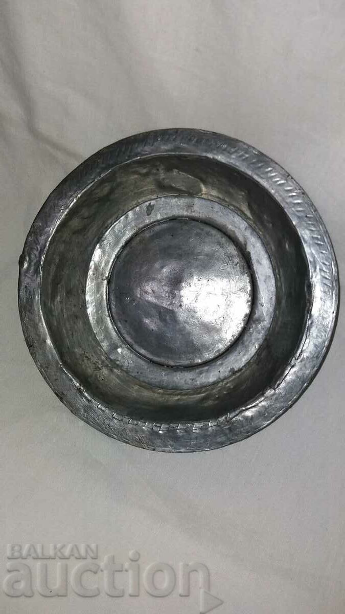 Farfurie din cupru veche farfurie panica