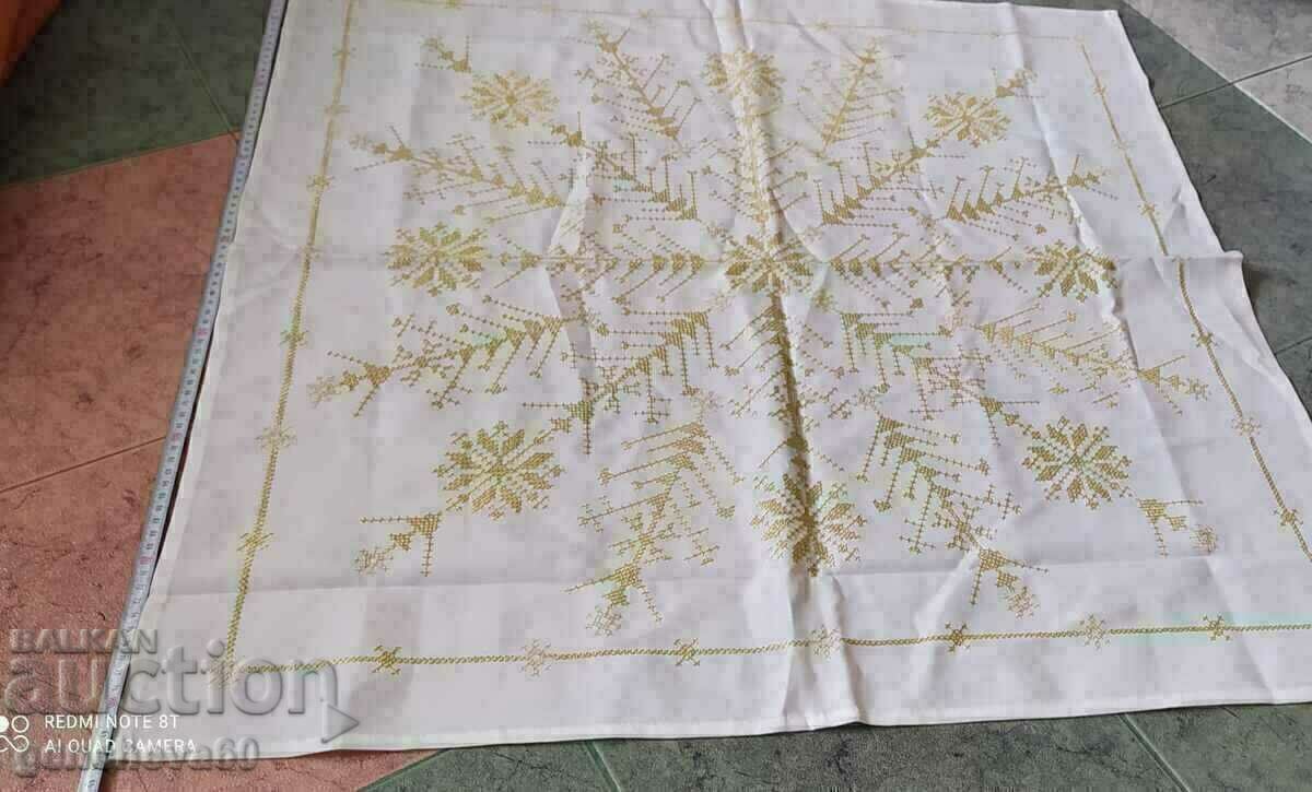 Beautiful embroidered tablecloth, plaid with gold wire with price 40.00 BGN | € 20.45 Beautiful embroidered tablecloth, plaid with gold wire with price 40.00 BGN | € 20.45