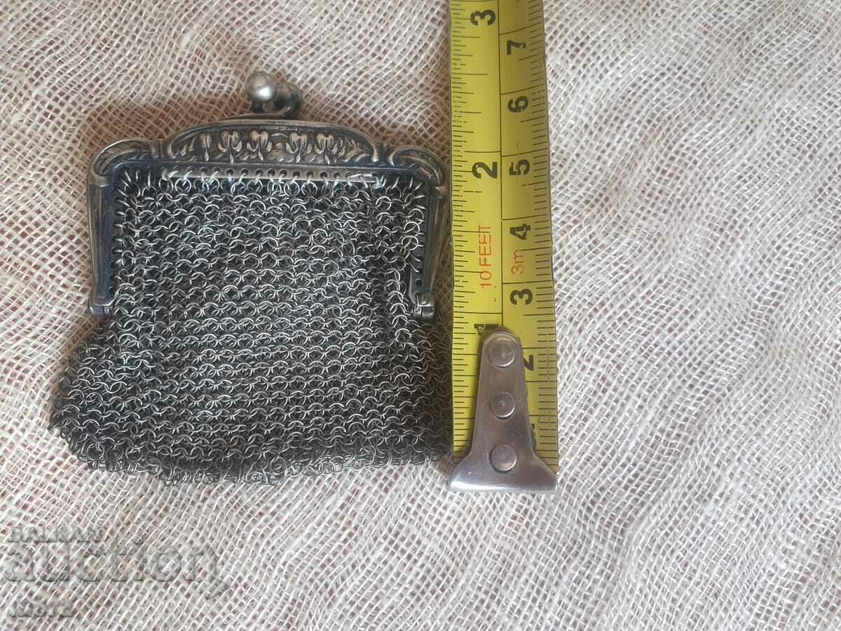 Metal vintage small women's purse with two compartments - 7