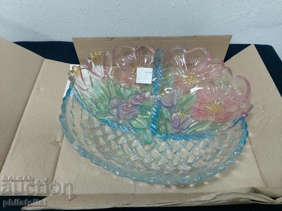 Auction  Walther Glas Fancy Flowers Color - Fructiera