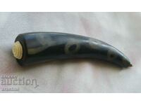 A rare African buffalo horn and ivory chemical