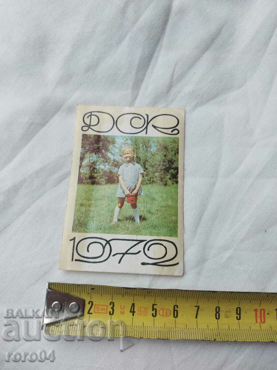 Auction CALENDAR - 1972 Auction CALENDAR - 1972