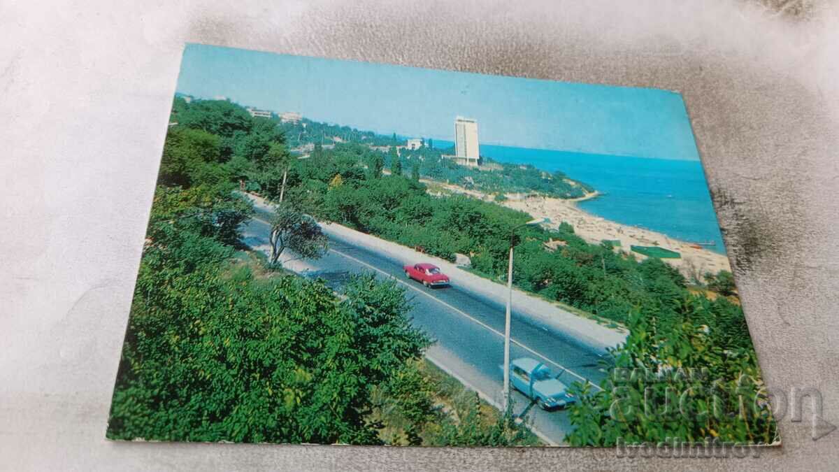Пощенска картичка Варна Автострадата Варна - Златни пясъци