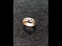 Russian USSR gold plated silver ruby ring.