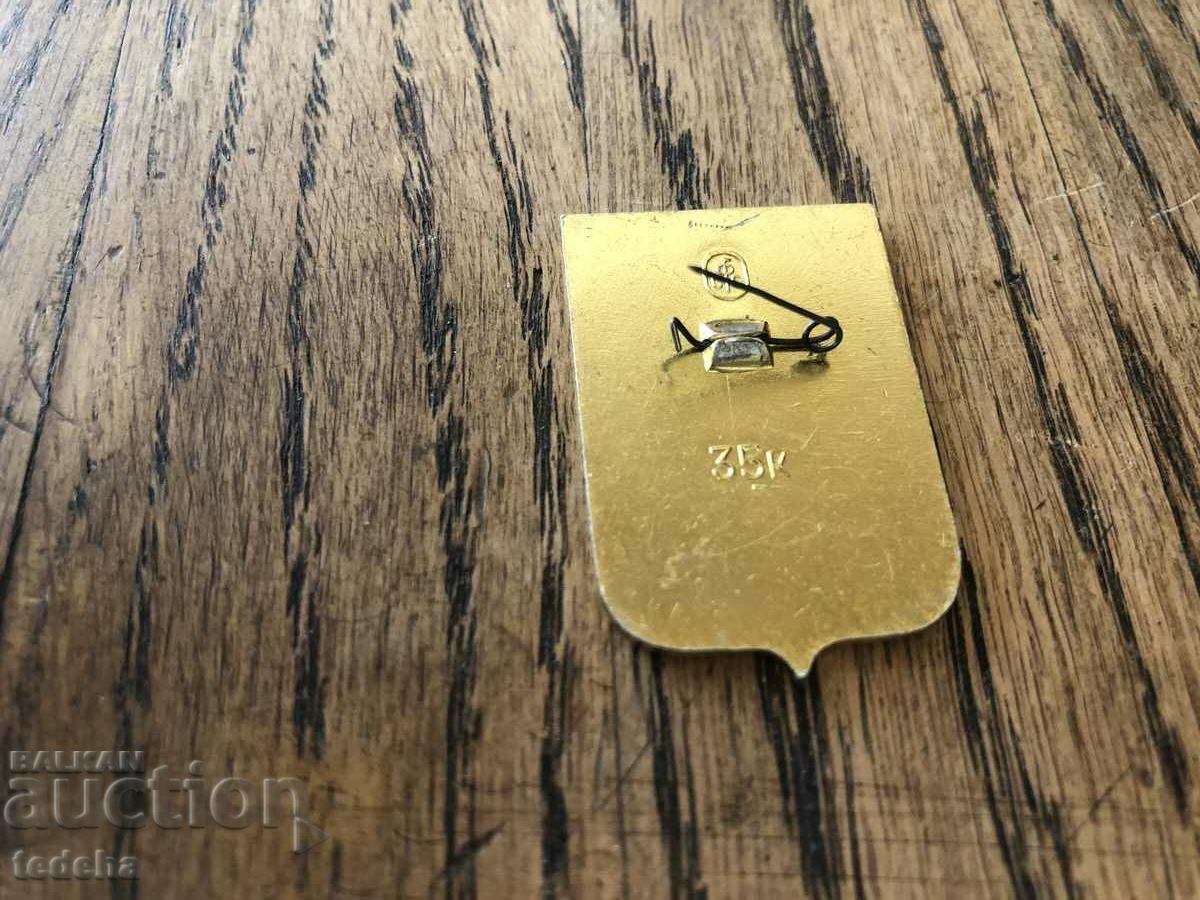 Auction BRASS ENAMEL BADGE - 1982 - EXCELLENT Auction BRASS ENAMEL BADGE - 1982 - EXCELLENT