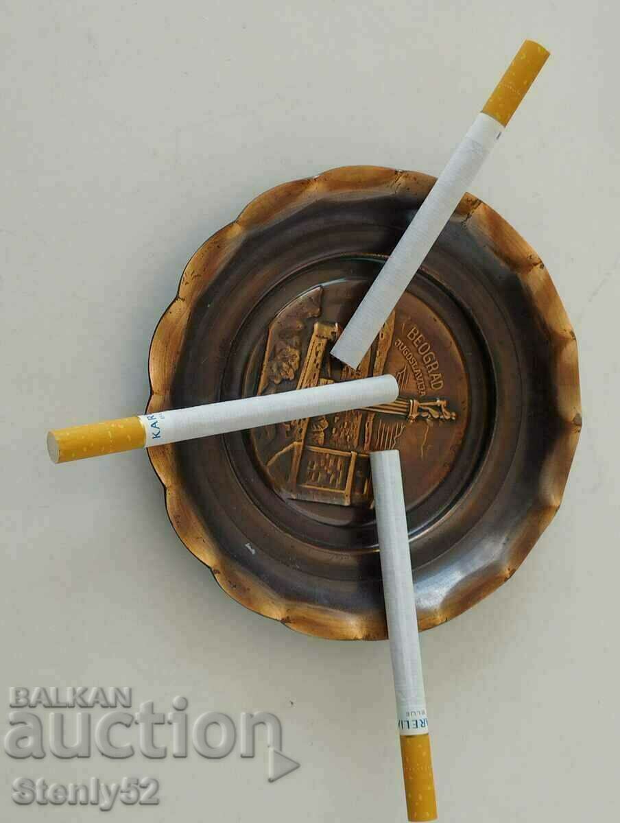 Stamped copper ashtray."Beograd"
