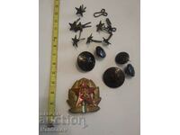 Lot buttons cockade stars collar hooks