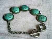 2 beautiful natural turquoise bracelets and 1 pearl