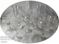 Lead crystal aperitif and champagne / wine glasses