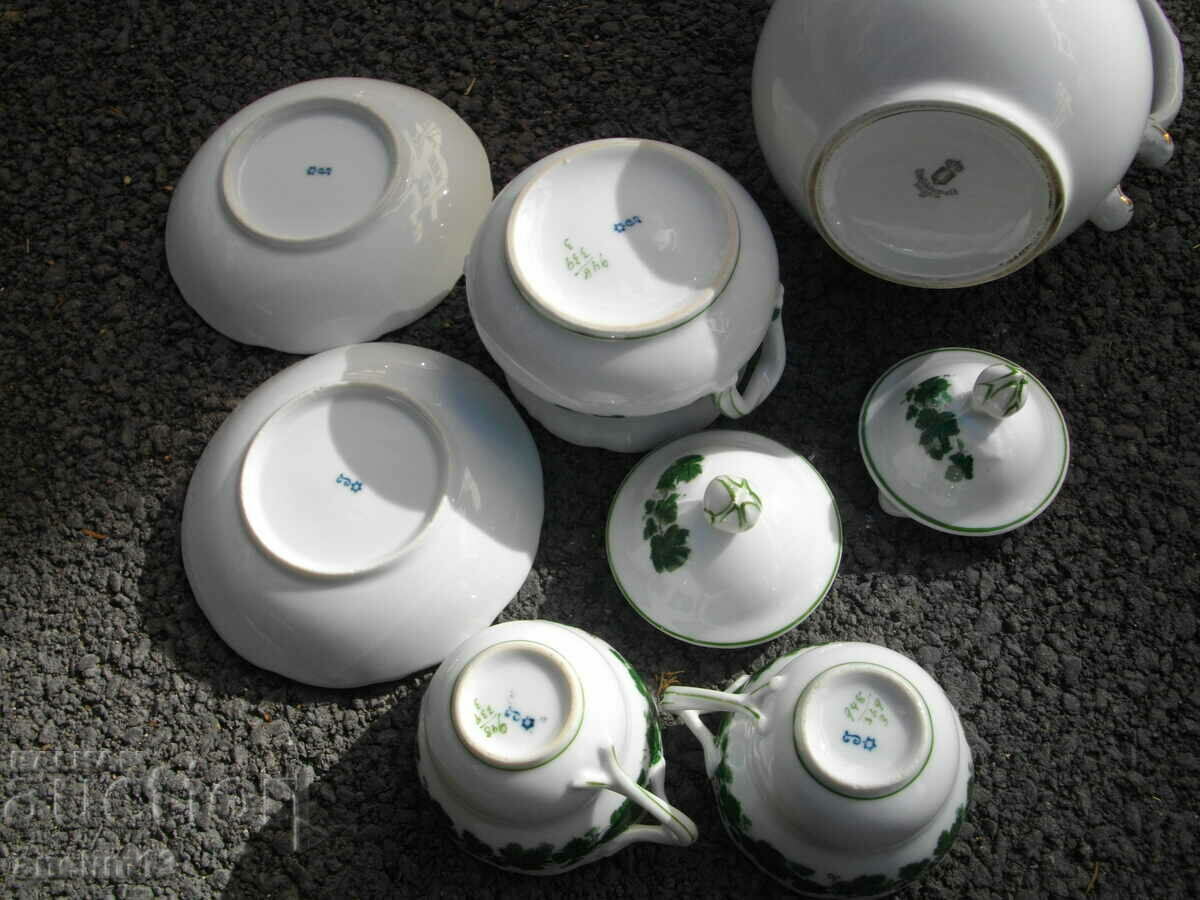 GREEN VINE PORCELAIN TEA SET - 5 GREEN VINE PORCELAIN TEA SET - 5