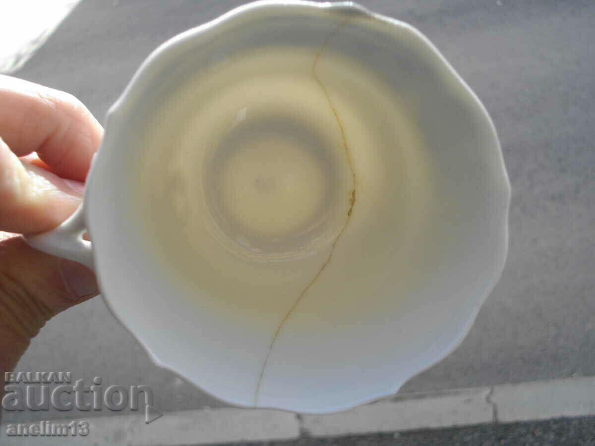 MEISSEN PORCELAIN GLASS GREEN VINE - 5