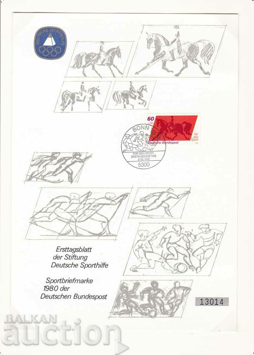 Ersttagsblatt Γερμανία Ολυμπιακοί Αγώνες Μόσχα 1980