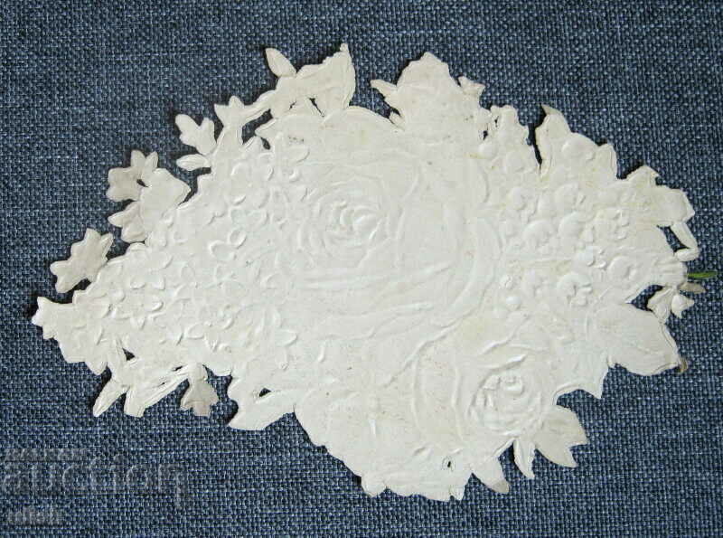 Antique lithographic embossed flower decal sticker with price 5.00 BGN | € 2.56 Antique lithographic embossed flower decal sticker with price 5.00 BGN | € 2.56