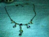 old authentic necklace silver plated on A/C with real crystals