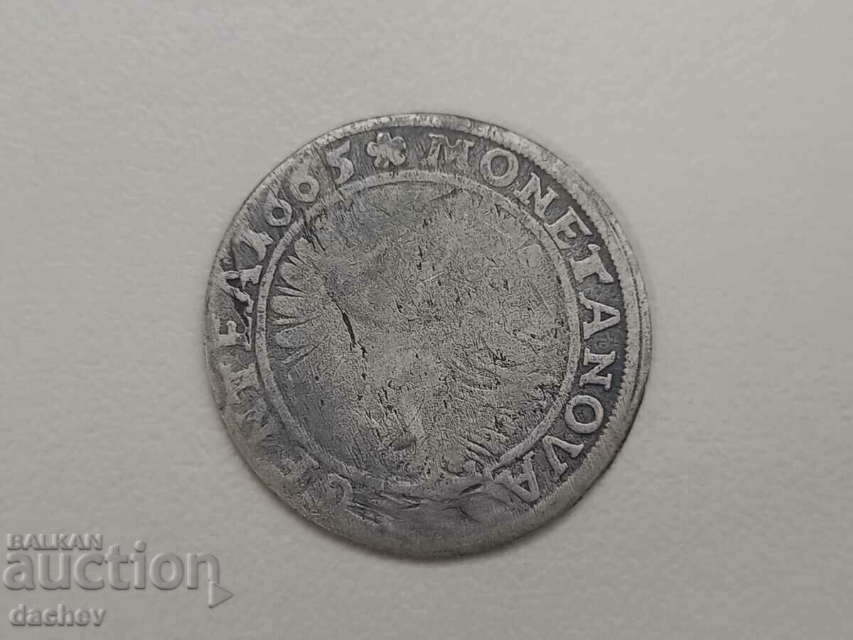Рядка стара Сребърна Германия Монета 6 Kreuzer Талер 1665