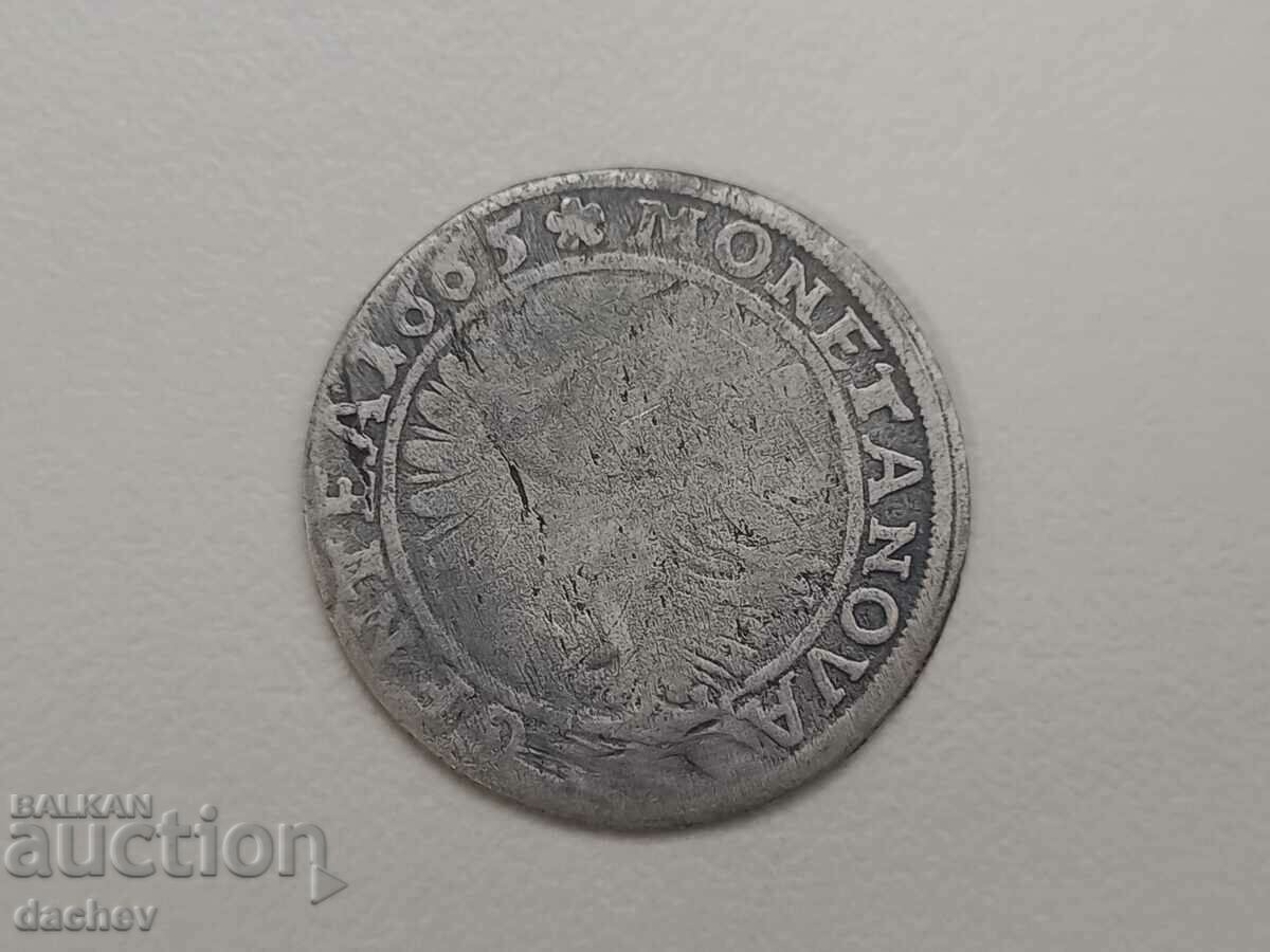 Рядка стара Сребърна Германия Монета 6 Kreuzer Талер 1665