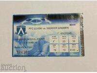 Bilet fotbal Levski-Werder 2006 SHL