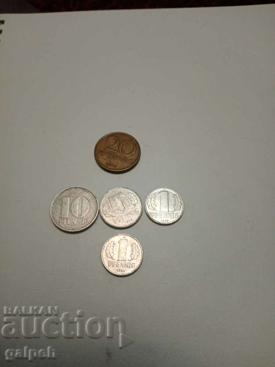 COINS - GDR - 5 pcs. with price 1.50 BGN | € 0.77 COINS - GDR - 5 pcs. with price 1.50 BGN | € 0.77