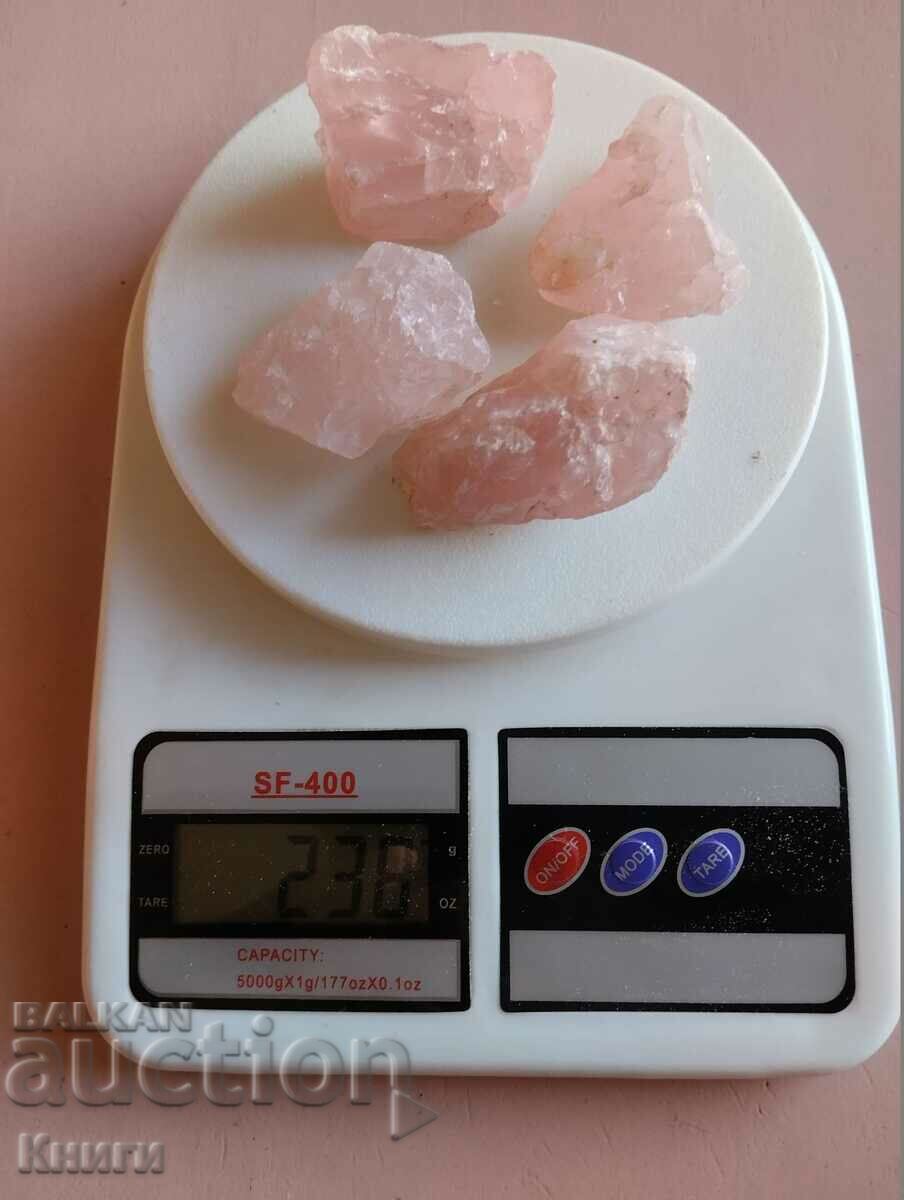 Розов кварц - необработен : произход Мозамбик - 236 грама