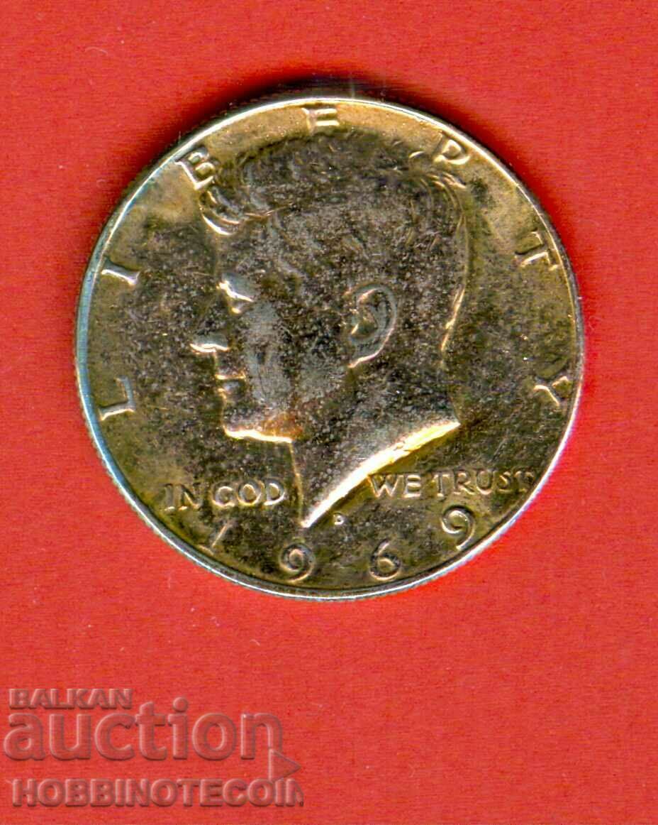 ΗΠΑ ΗΠΑ 50 σεντ 0,50 $ 1/2 $ έκδοση έκδοση 1969 D KENNEDY