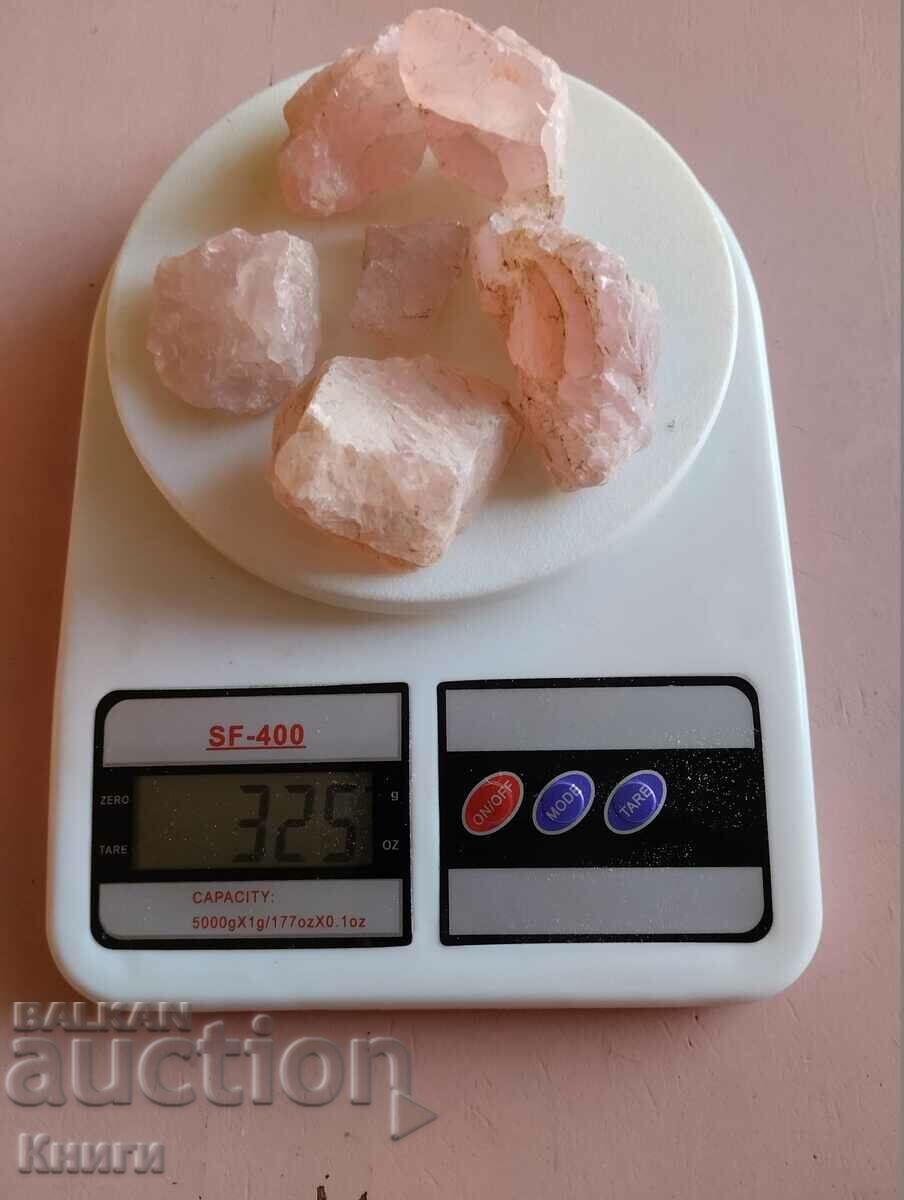 Rose quartz - raw : origin Mozambique - 325 grams