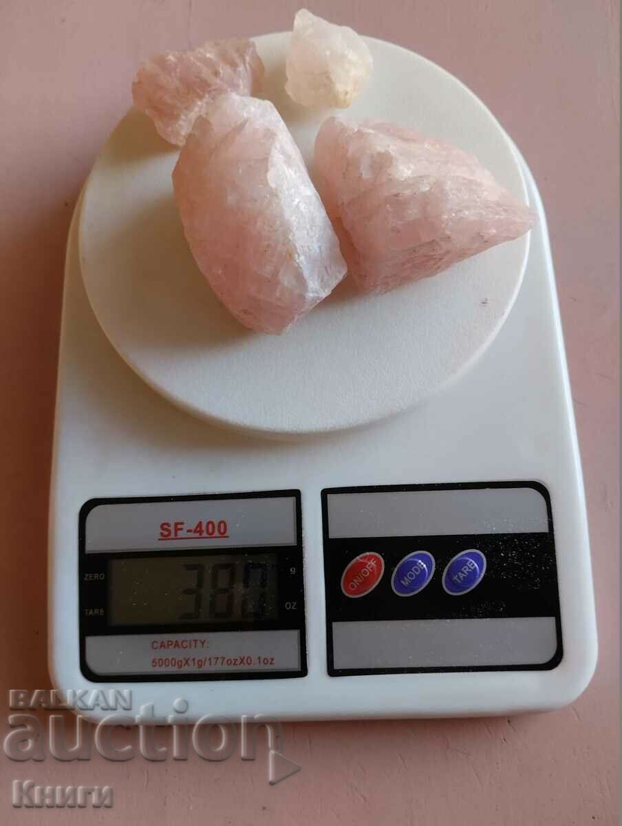 Rose quartz - raw: origin Mozambique - 380 grams