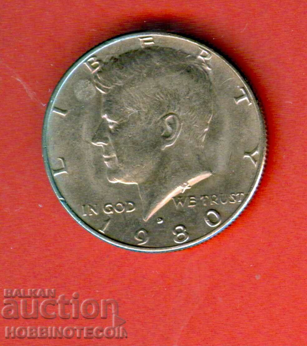 SUA SUA 50 cenți 0,50 $ 1/2 $ emisiune 1980 KENNEDY