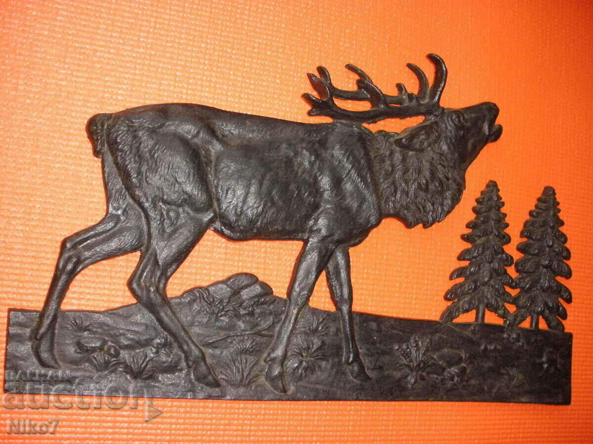 Old, metal, massive panel (picture) for wall - hunting theme. with price € 129.99 | 254.24 BGN