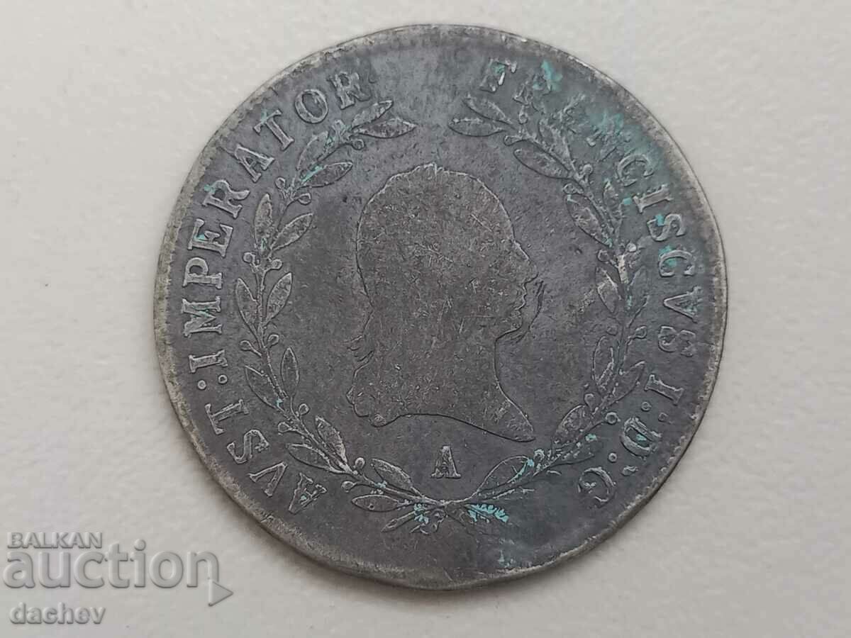 Δημοπρασία Σπάνιο ασημένιο νόμισμα Αυστρία 20 Kreuzer Αυστρία-Ουγγαρία 1815