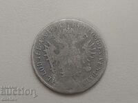Рядка Сребърна Монета Австрия 20 кройцера Австроунгария 1841