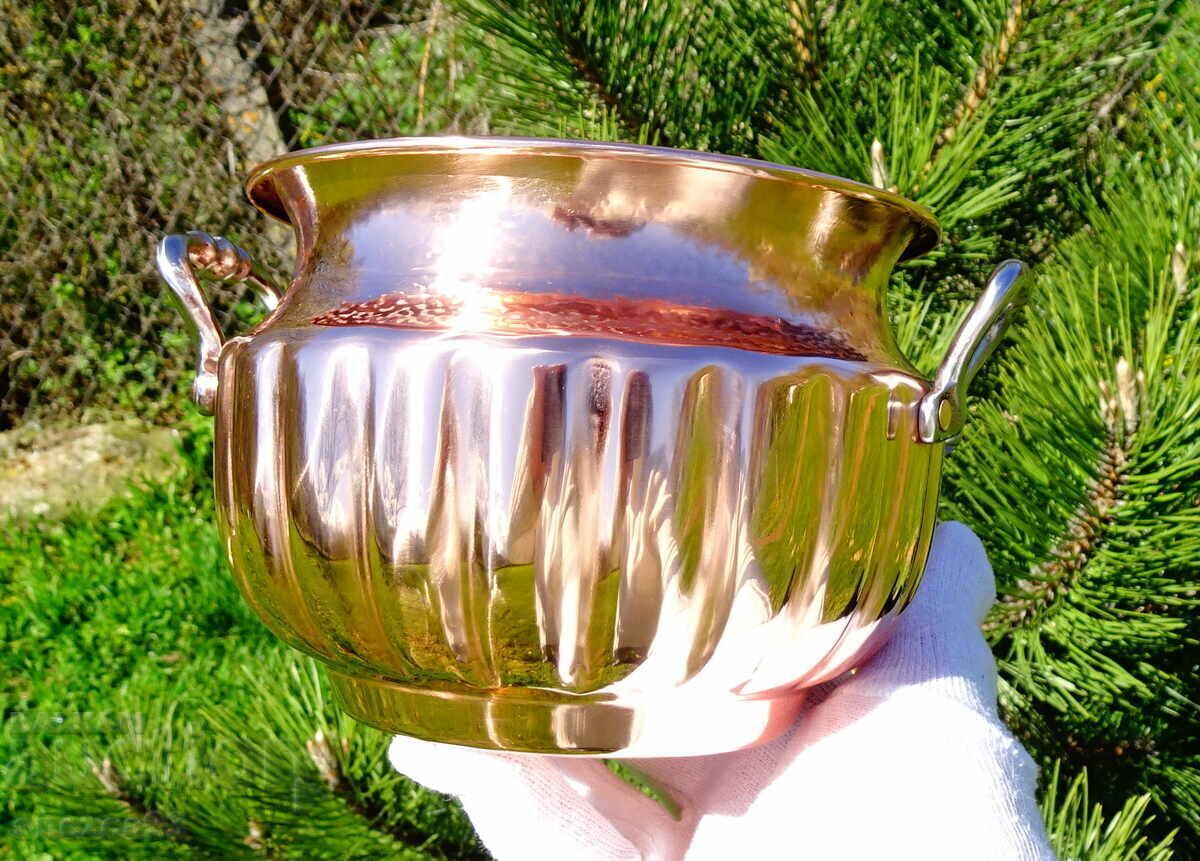 Copper pot, pure red copper, relief - 7