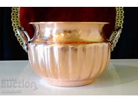 Copper pot, copper vessel, relief.