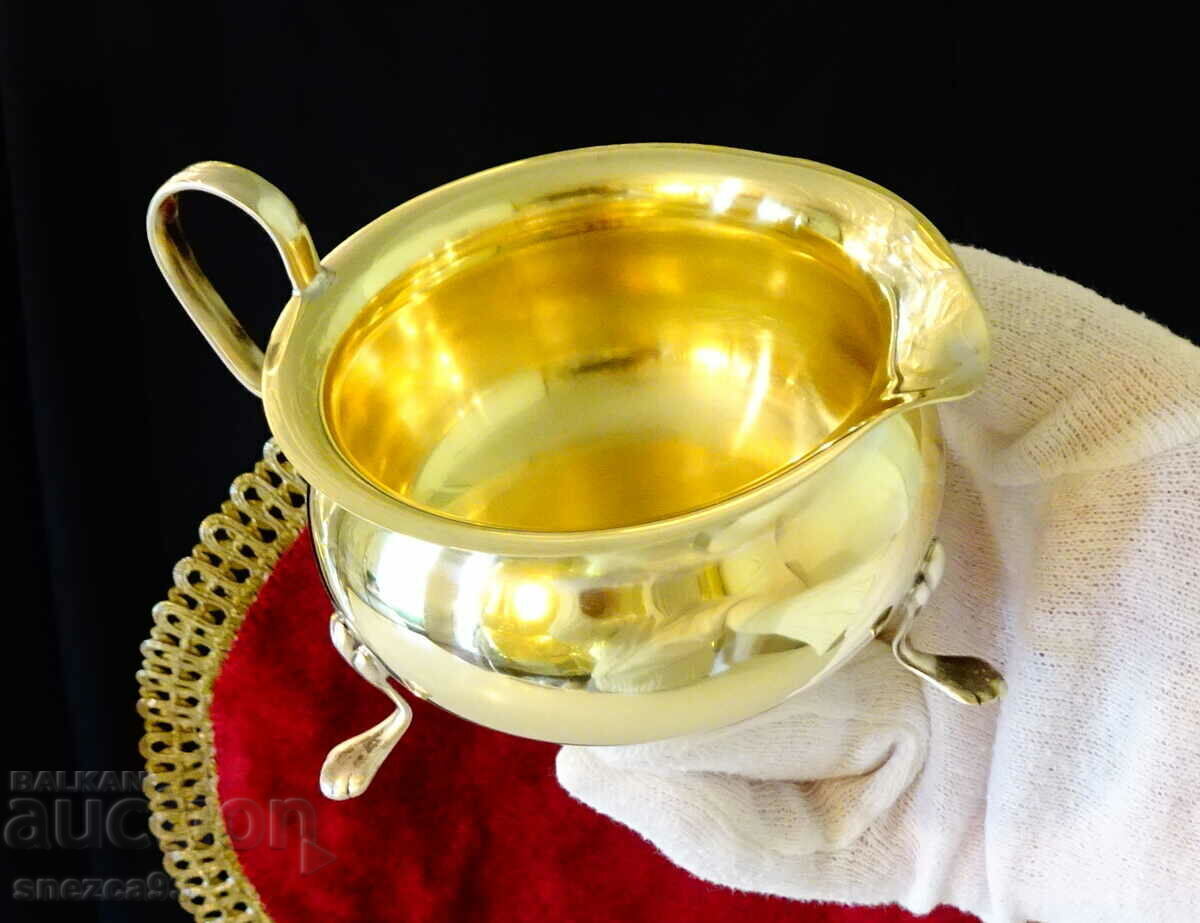 Pitcher, latte maker, sauce boat made of brass, marked with price 35.00 BGN | € 17.90 Pitcher, latte maker, sauce boat made of brass, marked with price 35.00 BGN | € 17.90