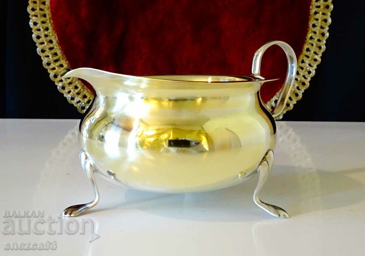 Pitcher, latte maker, sauce boat made of brass, marked Pitcher, latte maker, sauce boat made of brass, marked