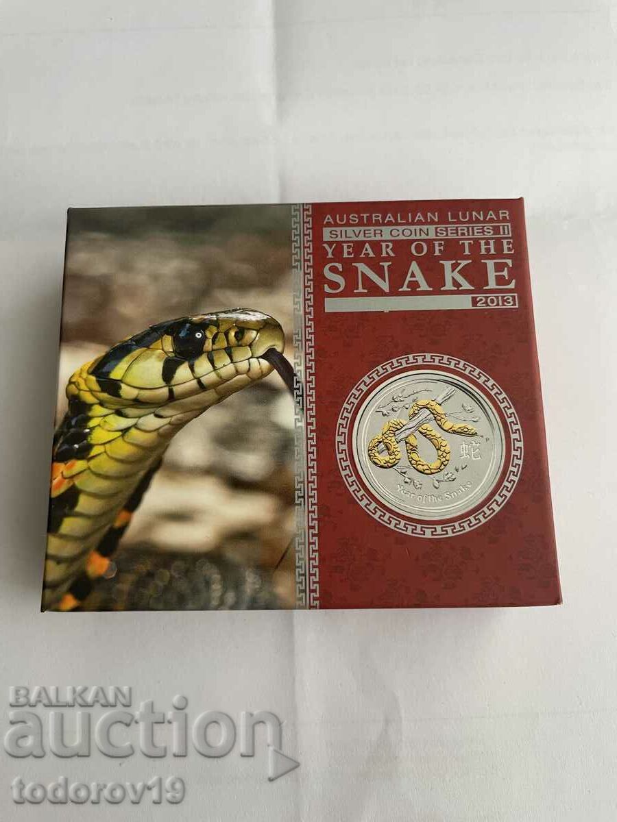 1 oz Silver "Proof" Year of the Snake 2013 - Gold Plated