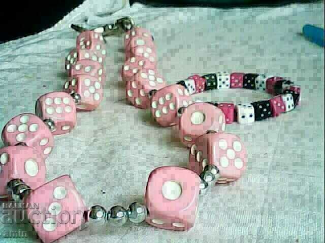 Auction beautiful dice necklace and bracelet Auction beautiful dice necklace and bracelet