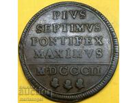 Pius VII 1 bayoko 1802 Vatican Roma 11,7 g 34 mm - rar 2