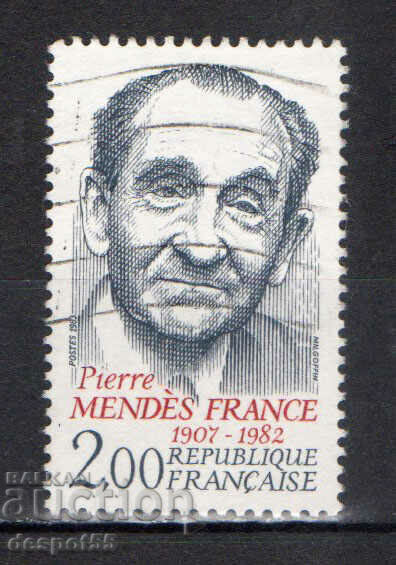 1983. Franța. Pierre Mendès France, om politic francez.