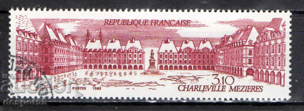 1983 Franța. Anunț turistic - Place Ducale din Charleville